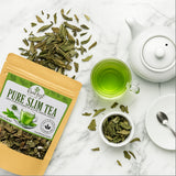 Load image into Gallery viewer, Brewed green tea cup with leaves